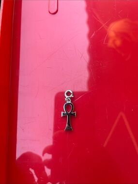 Silver Ankh Charm Pendant - Classic Egyptian Cross